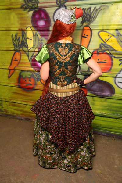 18. Mini Crescent Skirt in Ditsy Tomato Vines - The Hoedown Throwdown Collection