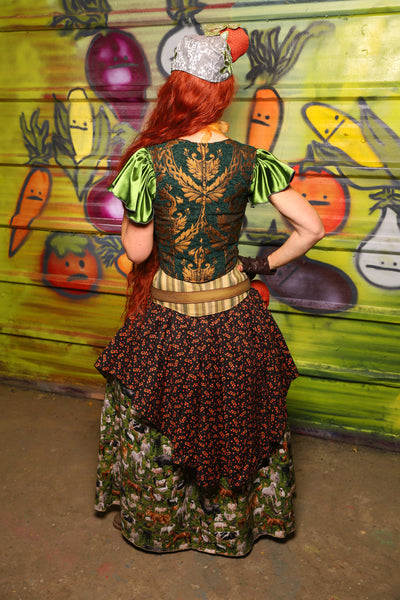 18. Mini Crescent Skirt in Ditsy Tomato Vines - The Hoedown Throwdown Collection