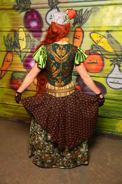 18. Mini Crescent Skirt in Ditsy Tomato Vines - The Hoedown Throwdown Collection