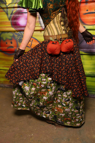18. Mini Crescent Skirt in Ditsy Tomato Vines - The Hoedown Throwdown Collection