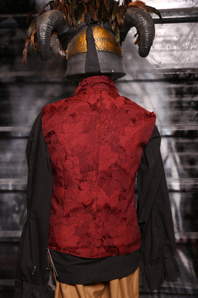 Men's Flynn Vest in Currant Red Floral - "13 Days of Halloween 2024" Day 13