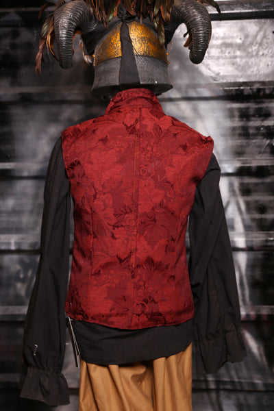 Men's Flynn Vest in Currant Red Floral - "13 Days of Halloween 2024" Day 13