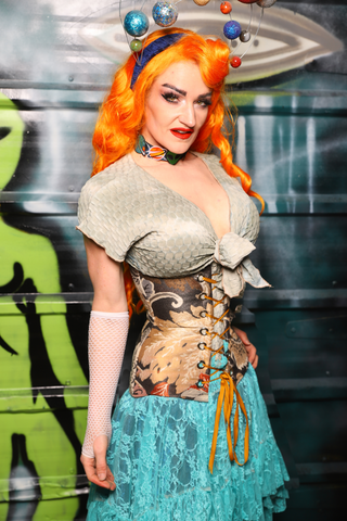 38. Wench Underbust Corset in Gilded Foliage - The Gilded Galaxy Collection