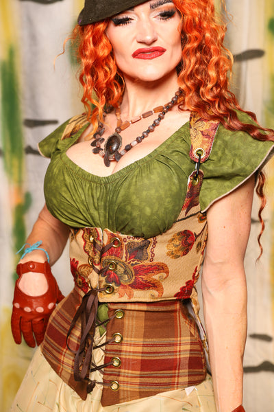 Tailed Cropped Vixen in Squash Floral - Harvest & Hayrides Collection