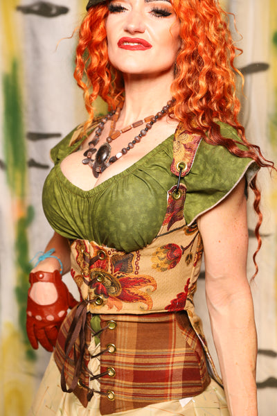Tailed Cropped Vixen in Squash Floral - Harvest & Hayrides Collection