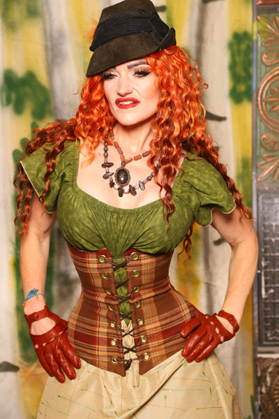 Wench Corset in Harvest Plaid - Harvest & Hayrides Collection