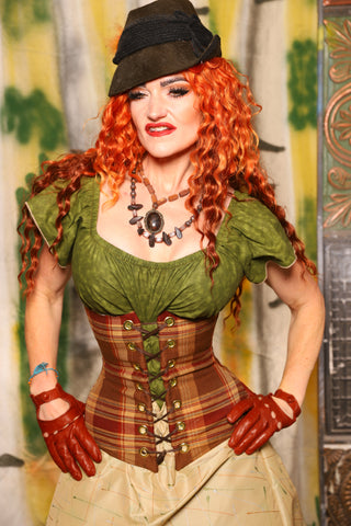 Wench Corset in Harvest Plaid - Harvest & Hayrides Collection