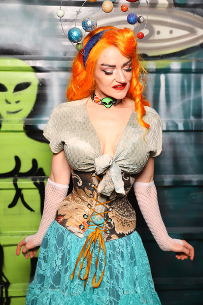 Petite Wench Underbust Corset in Gilded Foliage - The Gilded Galaxy Collection