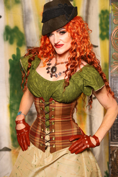 Wench Corset in Harvest Plaid - Harvest & Hayrides Collection