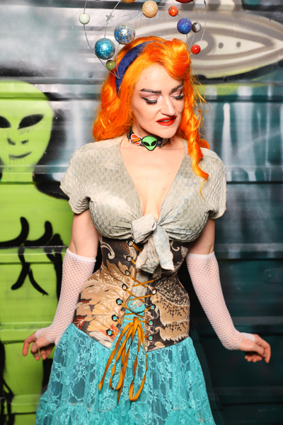 Wench Underbust Corset in Gilded Foliage - The Gilded Galaxy Collection