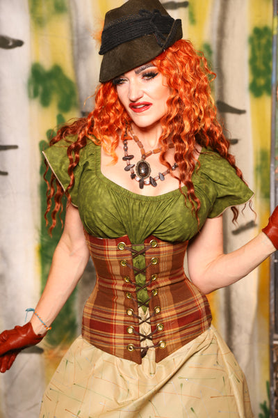 Wench Corset in Harvest Plaid - Harvest & Hayrides Collection