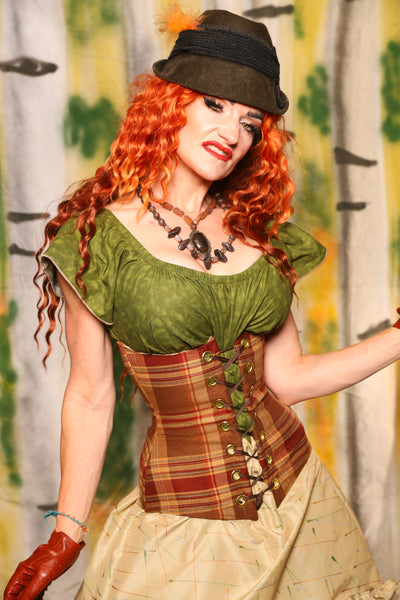 Wench Corset in Harvest Plaid - Harvest & Hayrides Collection