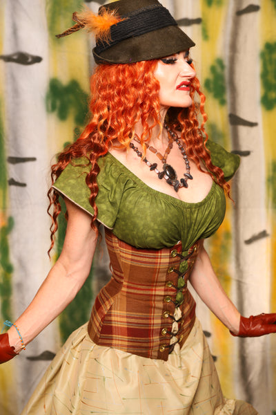 Wench Corset in Harvest Plaid - Harvest & Hayrides Collection