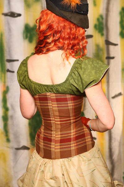 Wench Corset in Harvest Plaid - Harvest & Hayrides Collection