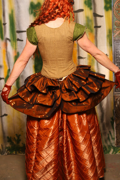 Set of Tie on Ruffles in Copper Willow Reed - Harvest & Hayrides Collection