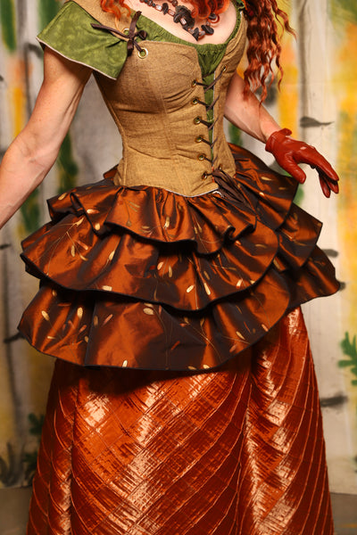 Set of Tie on Ruffles in Copper Willow Reed - Harvest & Hayrides Collection