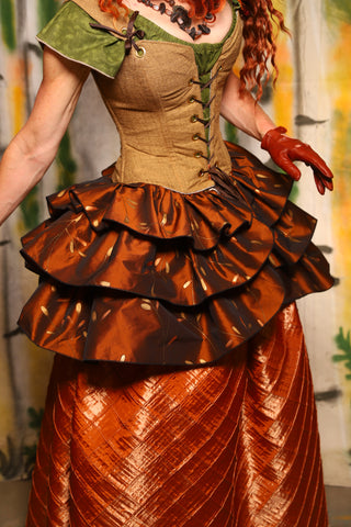 Set of Tie on Ruffles in Copper Willow Reed - Harvest & Hayrides Collection