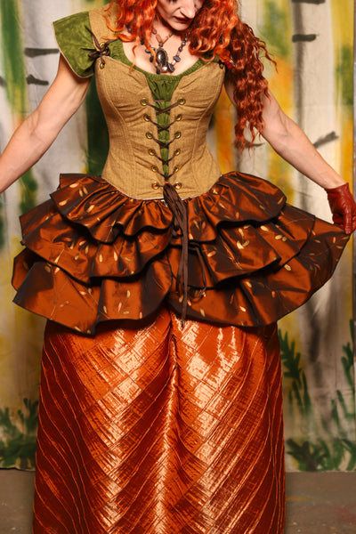 Set of Tie on Ruffles in Copper Willow Reed - Harvest & Hayrides Collection