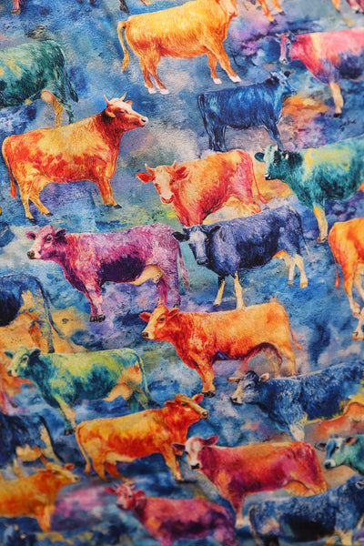 34. Tulip Skirt in Psychedelic Cows - The Hoedown Throwdown Collection