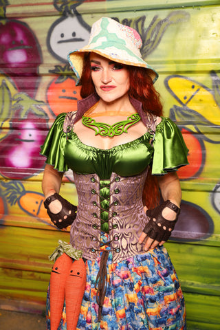40. Vixen Underbust Corset in Lavender Damask - The Hoedown Throwdown Collection