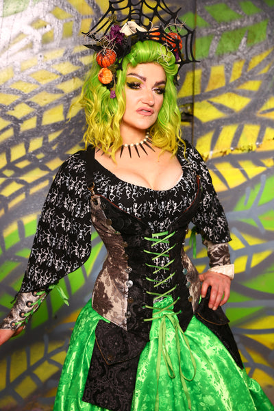 Buccaneer Corset in Yin Yang Damask #3 - The Safety Dance Collection