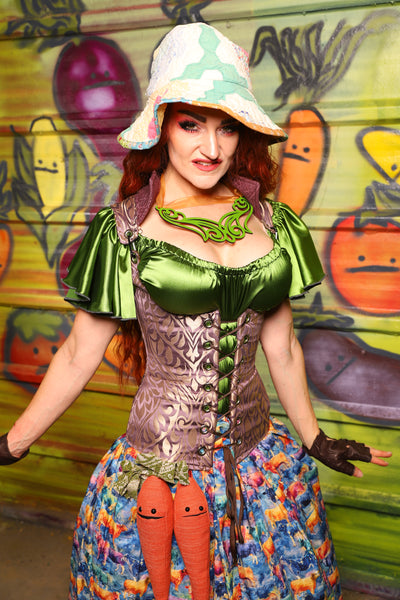 40. Vixen Underbust Corset in Lavender Damask - The Hoedown Throwdown Collection