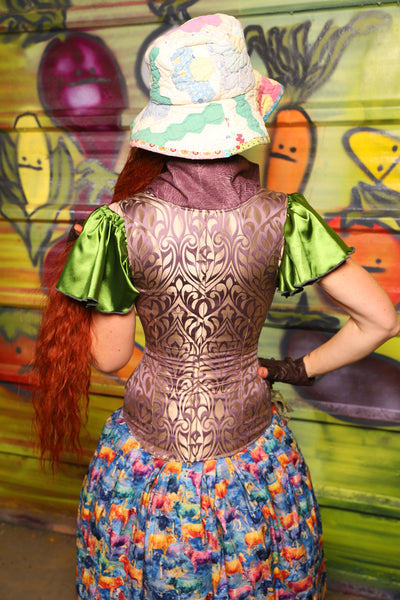 40. Vixen Underbust Corset in Lavender Damask - The Hoedown Throwdown Collection