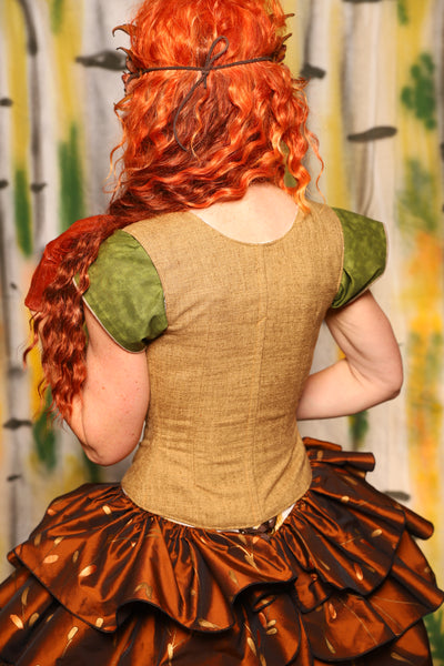 Petite Courtier Corset in Whole Wheat Upholstery - Harvest & Hayrides Collection