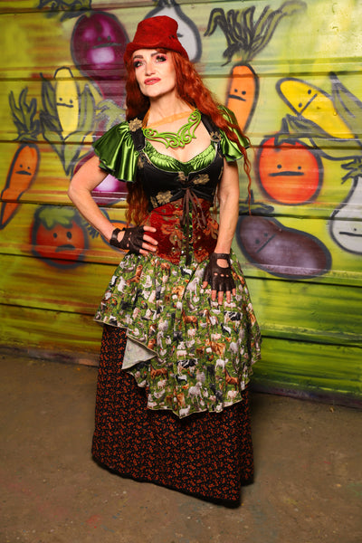 32. Tulip Skirt in Ditsy Tomato Vines - The Hoedown Throwdown Collection