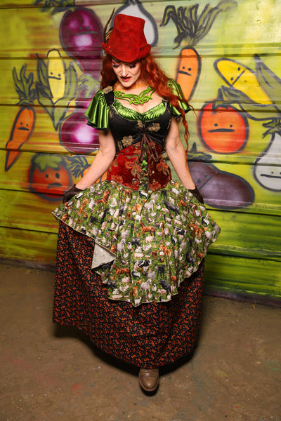 17. Mini Crescent Skirt in Barnyard Menagerie - The Hoedown Throwdown Collection