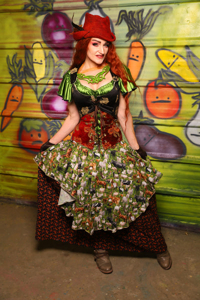 17. Mini Crescent Skirt in Barnyard Menagerie - The Hoedown Throwdown Collection