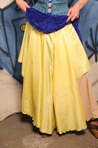 Crescent Skirt in *2 varients Navy Cotton & Yellow Reverse Satin* - The Little Miss Firecracker Collection