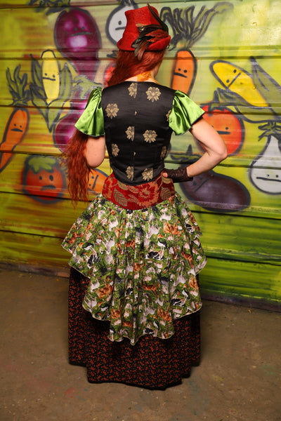 17. Mini Crescent Skirt in Barnyard Menagerie - The Hoedown Throwdown Collection