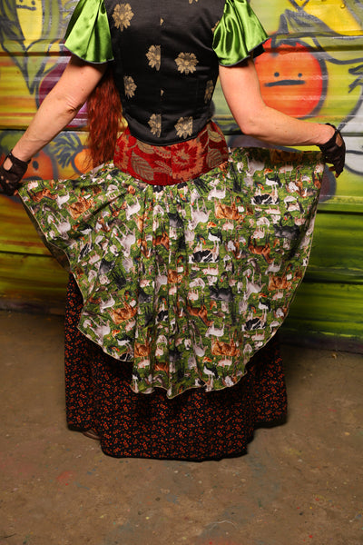 17. Mini Crescent Skirt in Barnyard Menagerie - The Hoedown Throwdown Collection