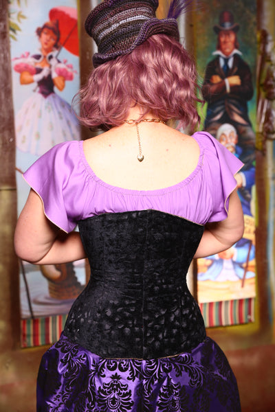Wench Corset in Black Brushstroke - "Foolish Mortals Collection"