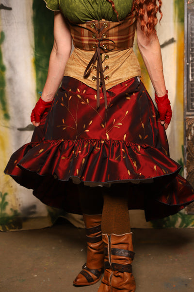 Stagecoach Skirt in Garnet Willow Reed - Harvest & Hayrides Collection