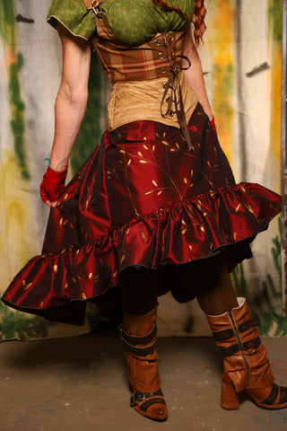 Stagecoach Skirt in Garnet Willow Reed - Harvest & Hayrides Collection