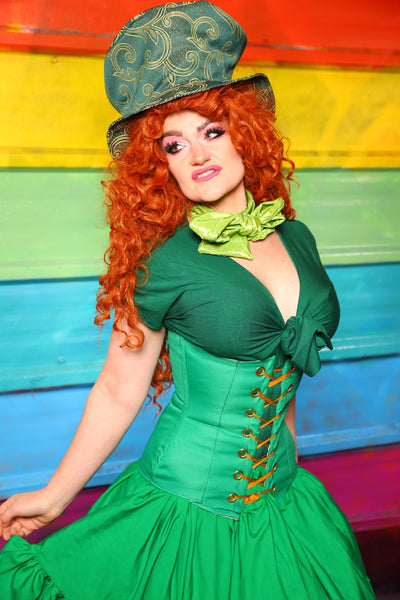 Wench Corset in Kelly Green Waterproof Canvas #69 - The Magically Delicious Collection