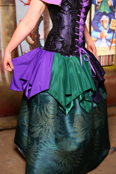 Drawstring Mini Fairy Skirt in Hitchhiking Ghosts Patchwork - "Foolish Mortals Collection"