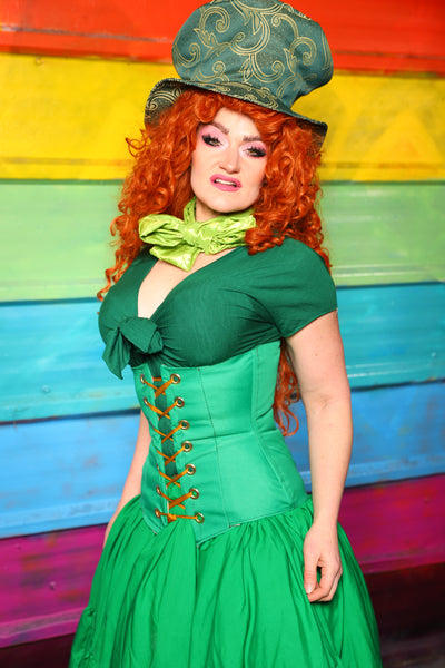 Wench Corset in Kelly Green Waterproof Canvas #69 - The Magically Delicious Collection