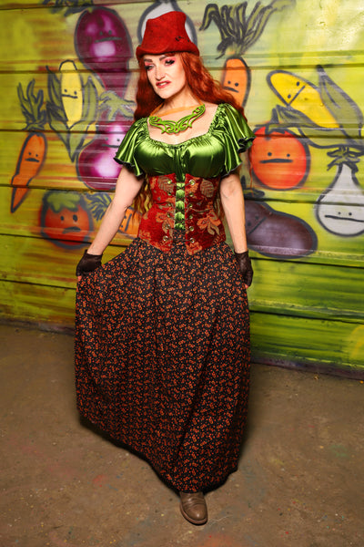 32. Tulip Skirt in Ditsy Tomato Vines - The Hoedown Throwdown Collection