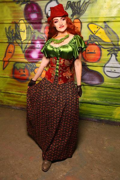 32. Tulip Skirt in Ditsy Tomato Vines - The Hoedown Throwdown Collection