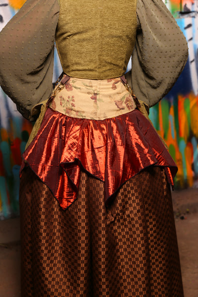 Mini Fairy Skirt in Russet Pintuck Taffeta #23 - Harvest Baroque Collection