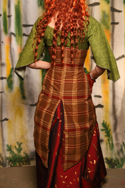 Petite Siren Corset w/ Pockets in Harvest Plaid - Harvest & Hayrides Collection
