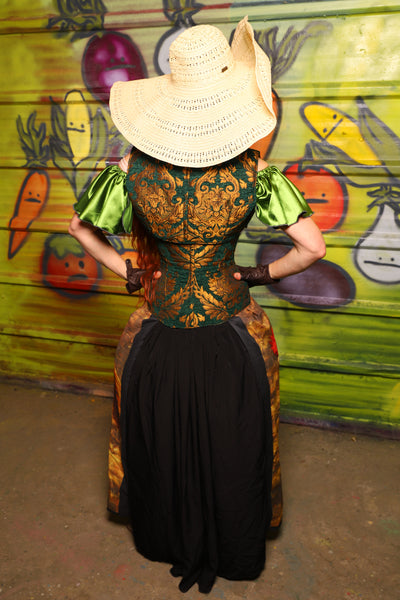 37. Tulip skirt in The Golden Rooster w/Black Back - The Hoedown Throwdown Collection