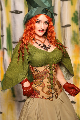 Wench Corset in Squash Floral - Harvest & Hayrides Collection