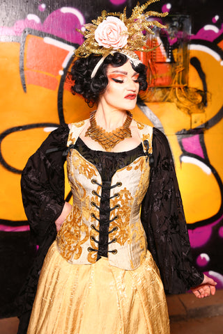 Heidi Corset in Cream & Gold Grace Medallion- "The Golden Opportunity" Collection - #19
