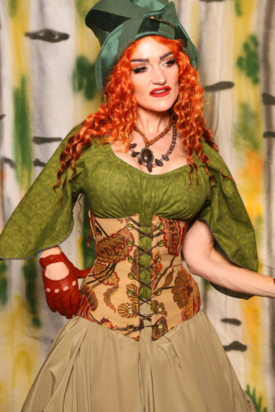 Wench Corset in Squash Floral - Harvest & Hayrides Collection