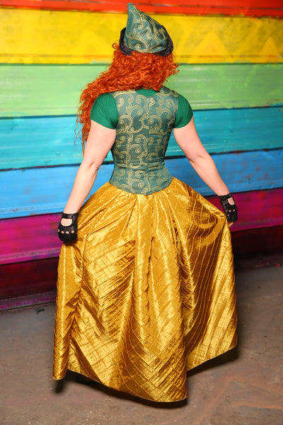 Tulip Skirt in Gold Pintuck #64 - The Magically Delicious Collection