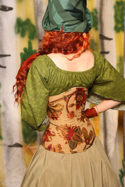 Wench Corset in Squash Floral - Harvest & Hayrides Collection